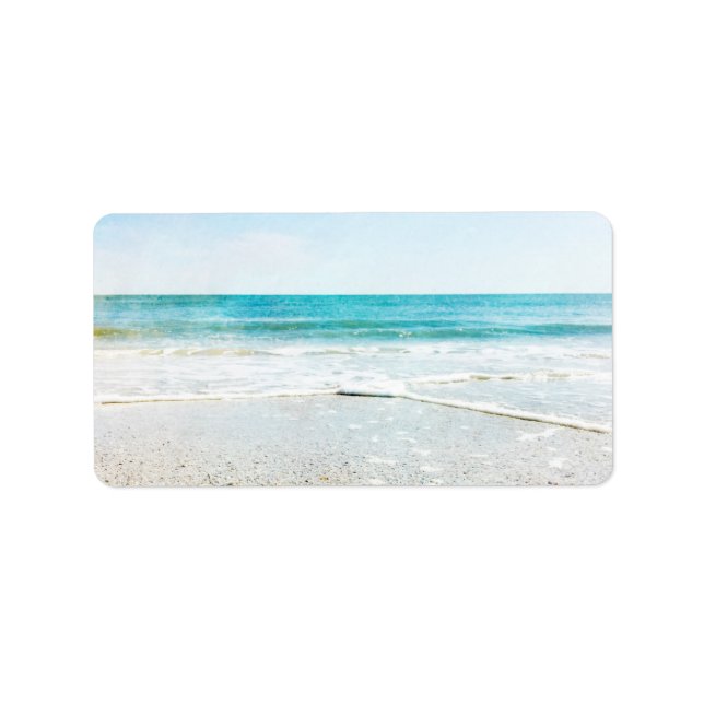 Florida Tropical Beach Sand Ocean Waves Muscheln Adressaufkleber (Vorne)