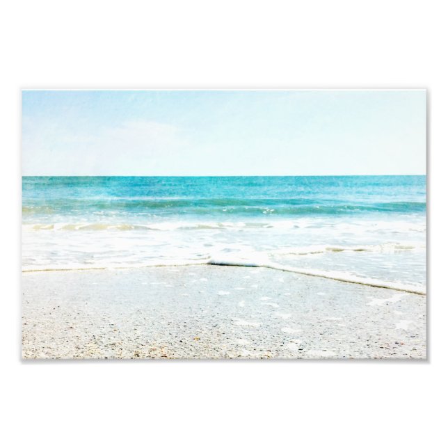 Florida Tropical Beach Sand Ocean Waves Muscheln Fotodruck (Vorne)