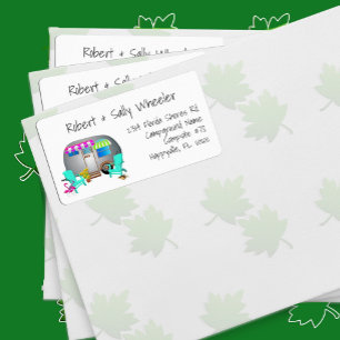 Florida Tropical Camping Long Address Wide Labels Adressaufkleber