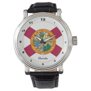 Florida Uhr, Florida Flagge, Mode /Design Armbanduhr
