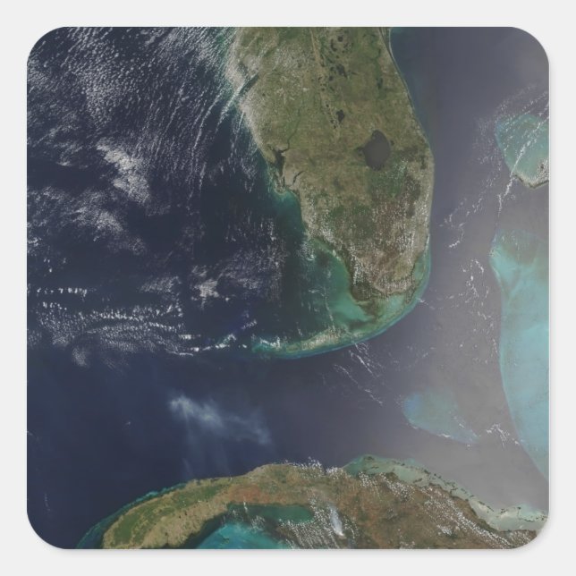 Florida und Kuba Quadratischer Aufkleber (Vorderseite)