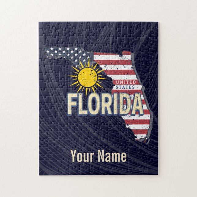 Florida United Staaten Retro Map Vintag USA (Vertikal)