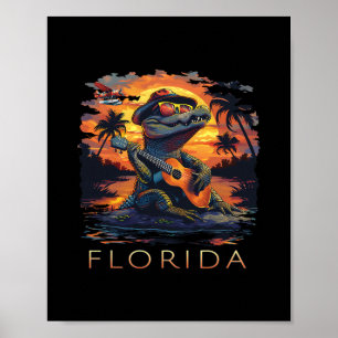 Florida Urlaub Süßer Alligator Poster
