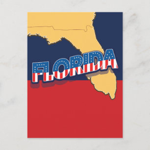 Florida-US Flagge-Karte Ankündigungspostkarte