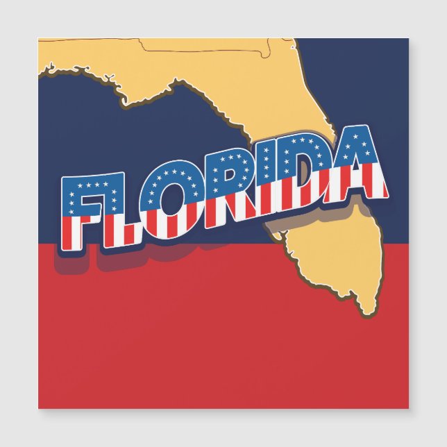 Florida-US Flagge-Karte Magneteinladung (Vorderseite)