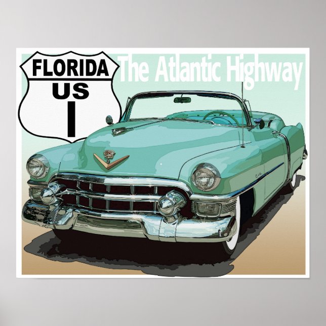 Florida US Route 1 - Atlantische Autobahn Poster (Vorne)