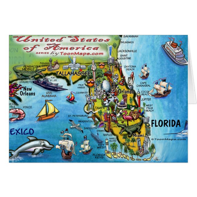 Florida USA Card (Vorderseite (Horizontal))