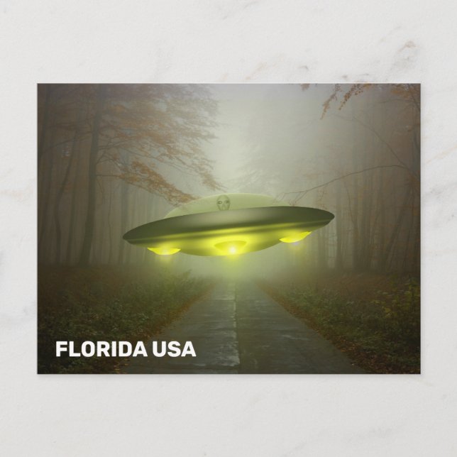 FLORIDA USA SPACESHIP UFO ART Postkarten (Vorderseite)
