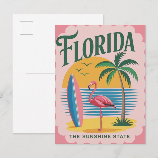 Florida USA Vintage Travel Postkarte (Vorne/Hinten)