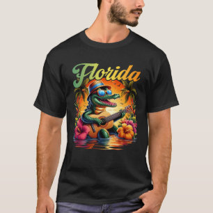 Florida Vacation Alligator mit Sunglass Hat Playi T-Shirt