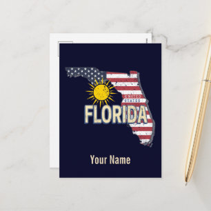 Florida Vereinigte Staaten Retro-Karte Vintage USA Feiertagspostkarte
