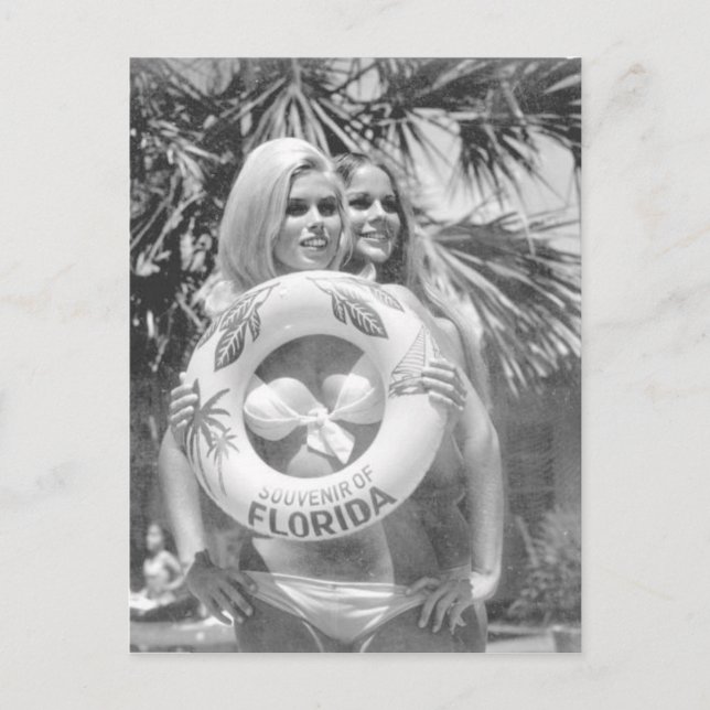 Florida Vintag Bikini Foto Postkarte (Vorderseite)