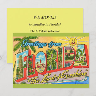 Florida Vintage Grußkarte Umzugsankündigung