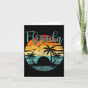 Florida Vintage-Palme Sonnenuntergang Sommerurlaub Karte