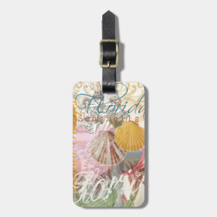 Florida Vintage Reise Strand Muschel Schale Kunst Gepäckanhänger