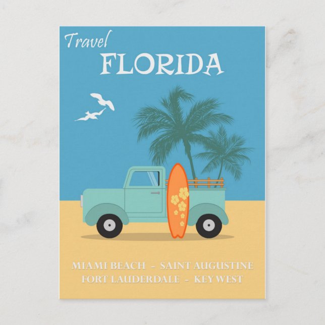 Florida Vintage Travel Feiertagspostkarte (Vorderseite)