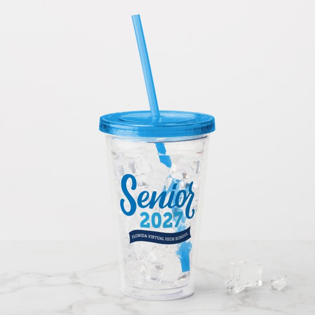 Florida Virtual HS Senior 2027 Acrylbecher Acryltrinkbecher (Vorderseite Ice)