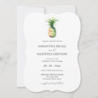 Florida Wedding Invitations Aquarelle Ananas