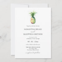 Florida Wedding Invitations Watercolor Ananas