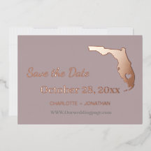 Florida Wedding Save the Date Rose Gold