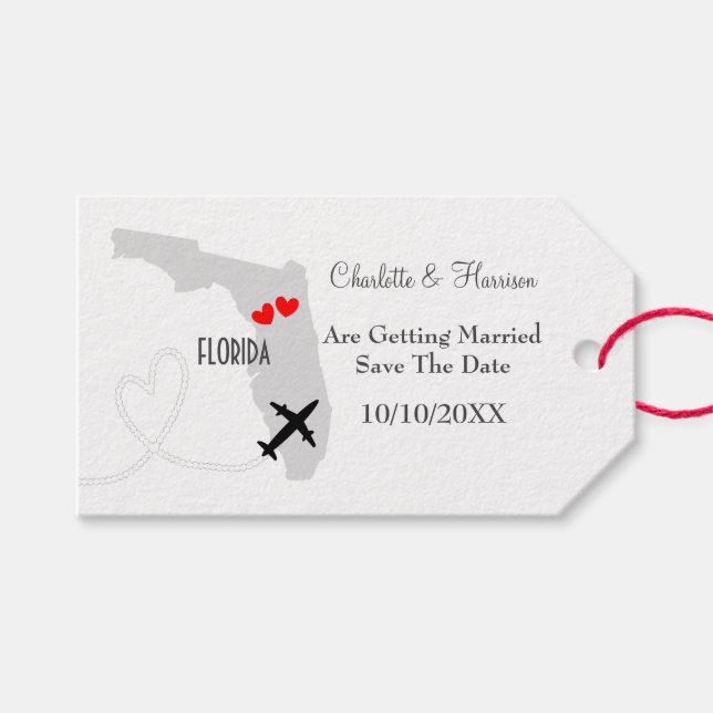 Florida Wedding speichert das Datum Geschenkanhänger (Vorderseite (Horizontal))