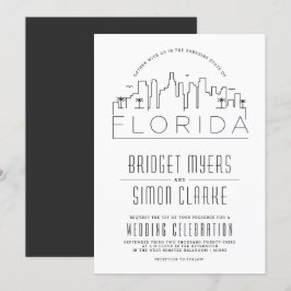 Florida Wedding | Stilisierte Skyline-Einladung Einladung