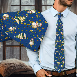 Florida Weihnachten Navy Blau gemustert Schlips Krawatte