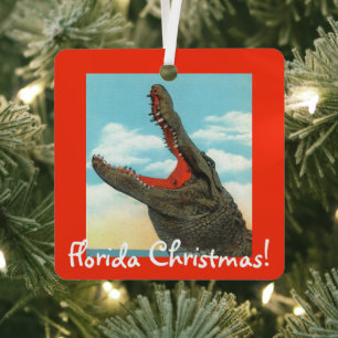 Florida-Weihnachtsalligator Ornament Aus Metall
