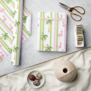 Florida-Weihnachtsflamingo in Santa-Mütze Geschenkpapier
