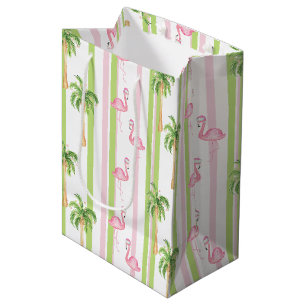 Florida-Weihnachtsflamingo in Santa-Mütze Mittlere Geschenktüte