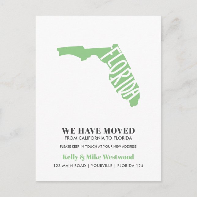 FLORIDA Wir haben neue Adresse Neue Zuhause versch Postkarte (Vorderseite)