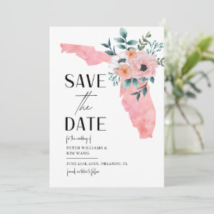 Florida Ziel Hochzeit Aquarell Blumen Save The Date