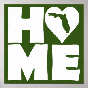 Florida Zuhause Heart Staat Plakatzeichen Poster