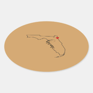 Florida-Zuhause-Jacksonville-Aufkleber Ovaler Aufkleber