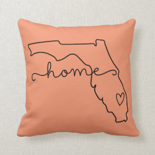 Florida Zuhause Staat Liebe, Bewegliches Ortsherz Kissen