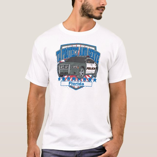 Florida, zum des Polizeiwagens zu schützen und zu T-Shirt (Vorderseite)
