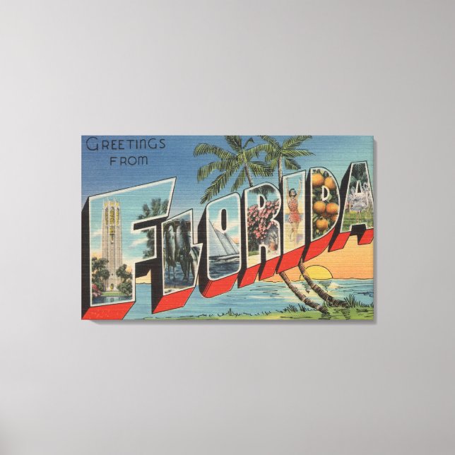 FloridaLarge Letter ScenesFlorida Leinwanddruck (Vorderseite)