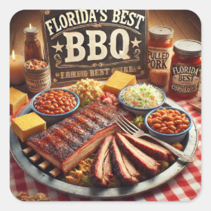 Floridas beste GRILLEN Quadratischer Aufkleber