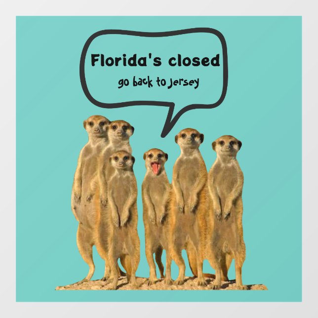 FLORIDA'S GESCHLOSSENE FUNNY DECAL FENSTERAUFKLEBER (Blatt)