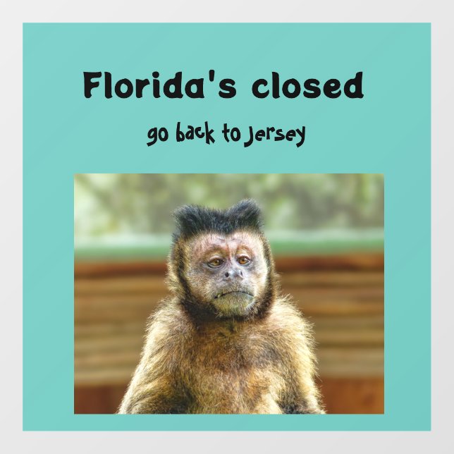 Floridas geschlossener Affendekal Fensteraufkleber (Blatt)