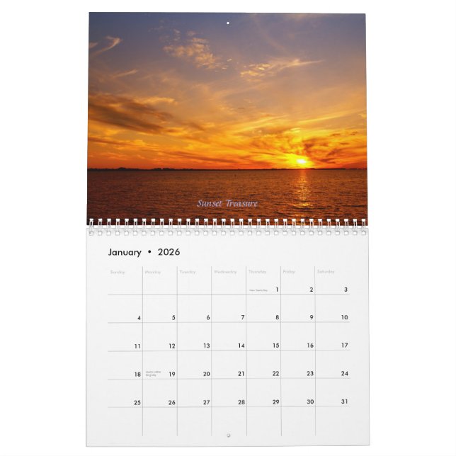 Floridas intensive Sonnenuntergänge Kalender (Jan 2026)