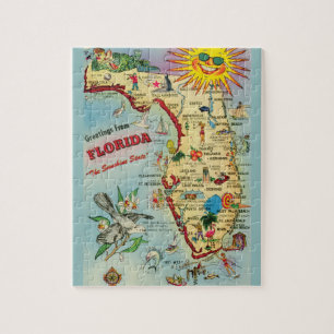 Floride Carte 8x10 Jigsaw Puzzle