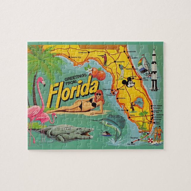 Floride Carte 8x10 Jigsaw Puzzle (Horizontal)