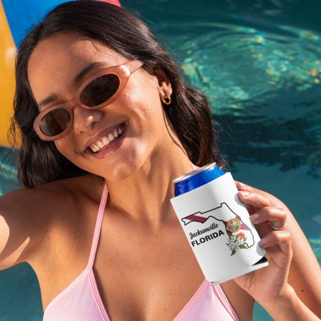 Floride Drapeau et Fleur Glacière personnalisé (Créateur téléchargé)