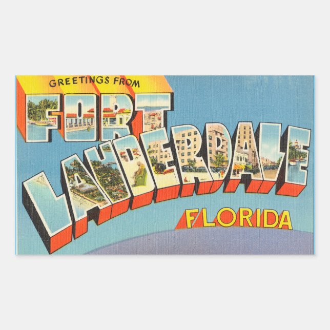 Floride, feuille de 4 autocollants de Fort Lauderd (Devant)