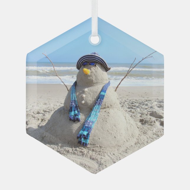 Floride Snowman - Ornement de Noël de plage (Recto)