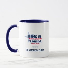 Floride USA 1845 Blue Star Mug personnalisée
