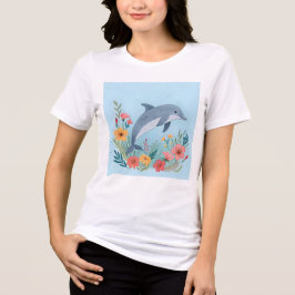 Floriger Delfin Tri-Blend Shirt