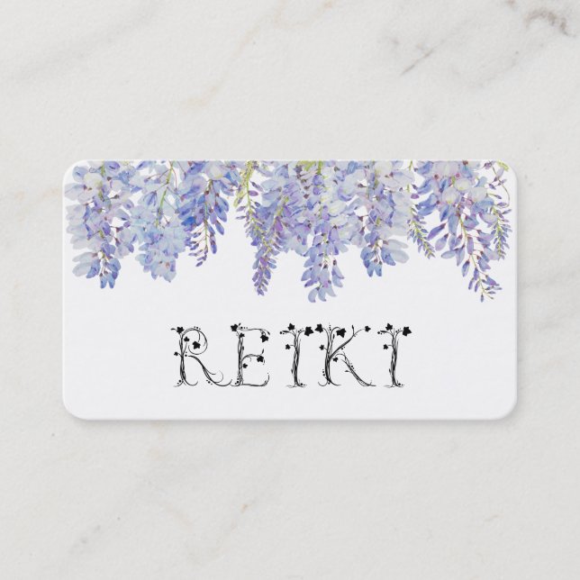 *~* Florische Wisteria Blume Wasserfarbe - REIKI Visitenkarte (Vorderseite)