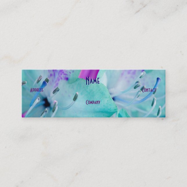 Florist - Blauer Blumengelber Rose Mini Visitenkarte (Vorderseite)